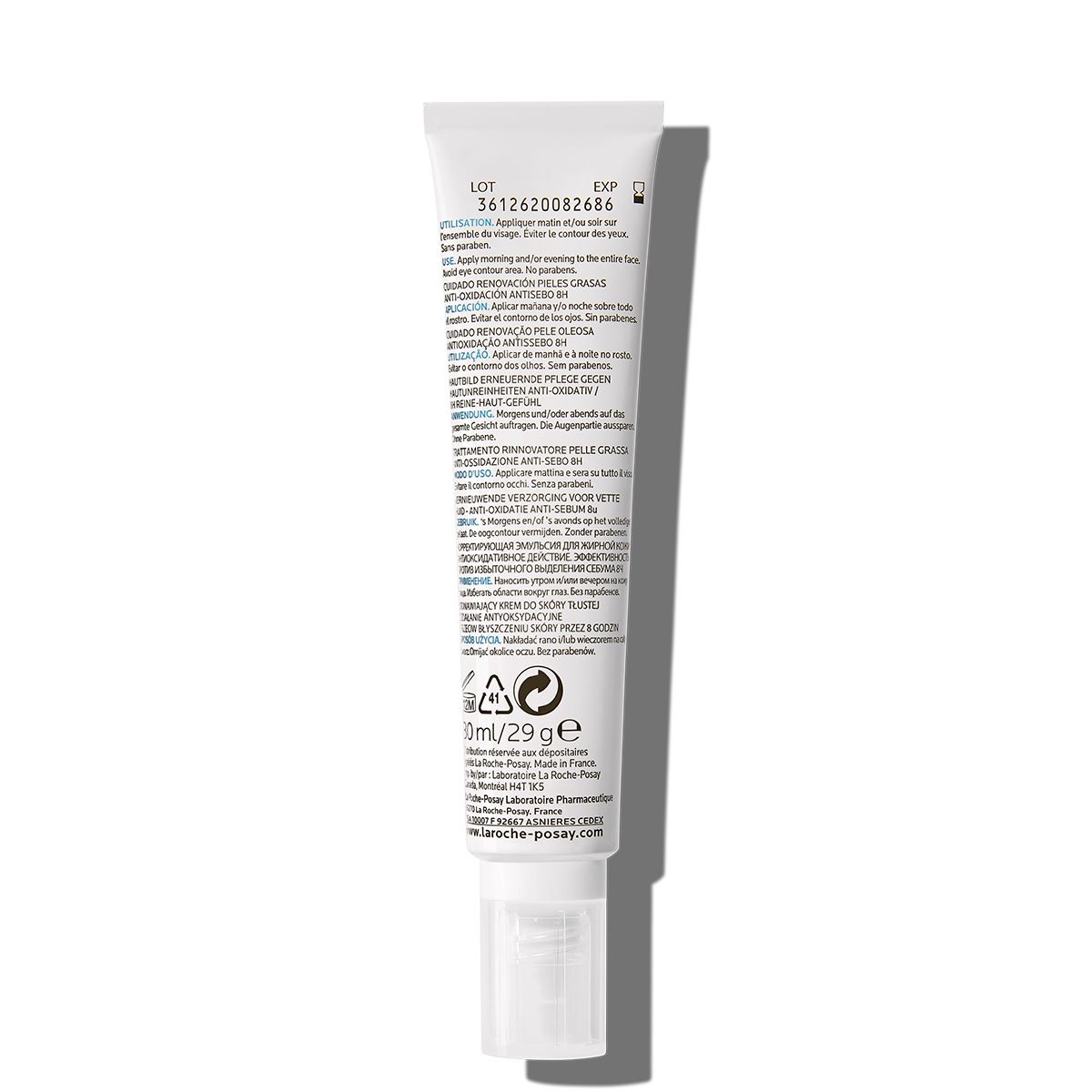 Krem do cery tłustej EFFACLAR K(+) ODNAWIAJĄCY KREM DO SKÓRY TŁUSTEJ 30 ml Tył | La Roche Posay