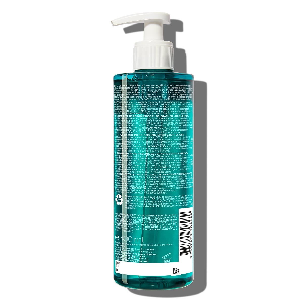 Effaclar Mikrozłuszczający żel oczyszczający 400 ml 2% Kwas salicylowy Tłusta skóra BSS | La Roche Posay