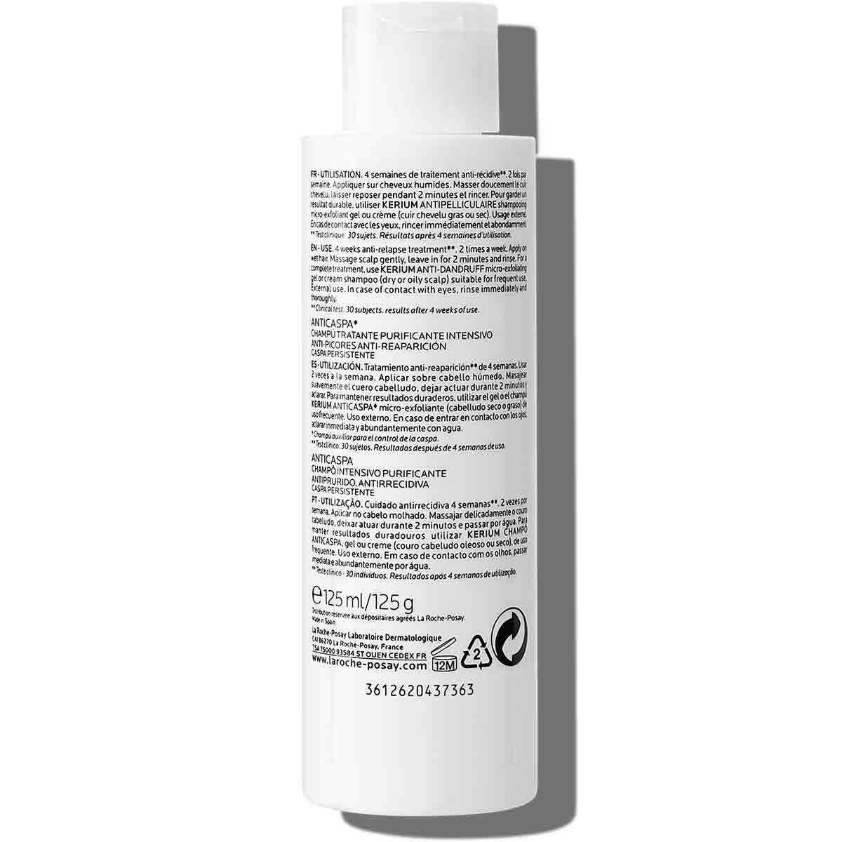 Kerium DS Anti Dandruff Treating-Shampoo 125 ml Tył | La Roche Posay