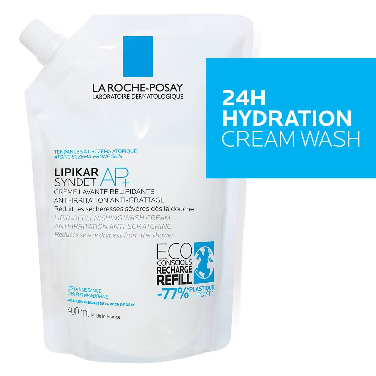 Egzema Lipikar Ekologiczna Dolewka SyndetAP 400 ml 735766 Zblizenie FLS | La Roche Posay